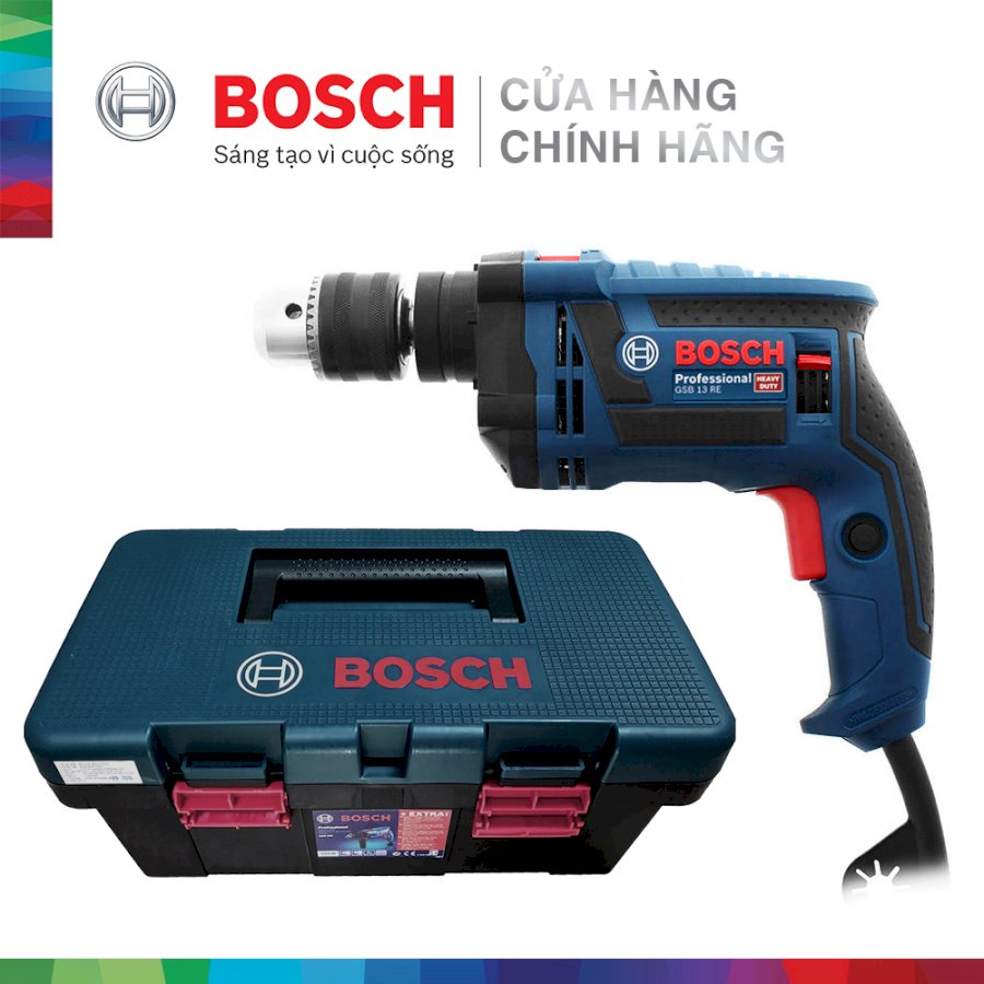 Máy khoan động lực Bosch GSB 13RE - Tặng bộ phụ kiện FREEDOM 90 chi tiết