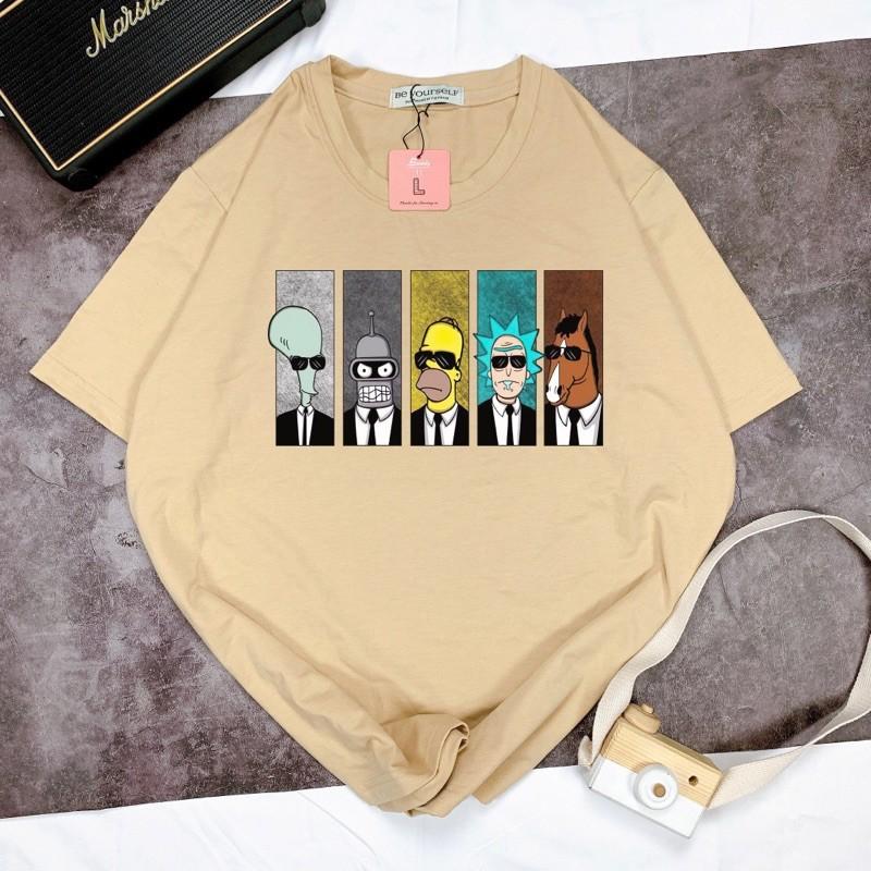 Áo Thun Tay Ngắn UNISEX HOẠT HÌNH - Hình chụp thật