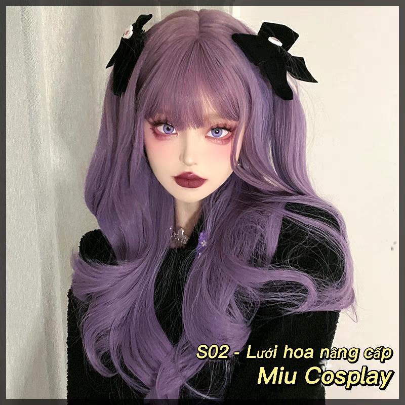 WIg/Tóc giả xoăn lơi tím khói hot teen xinh xắn - S02 nguyên đầu teen/lolita