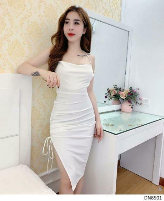 Đầm 2 dây rút nhúng sexy