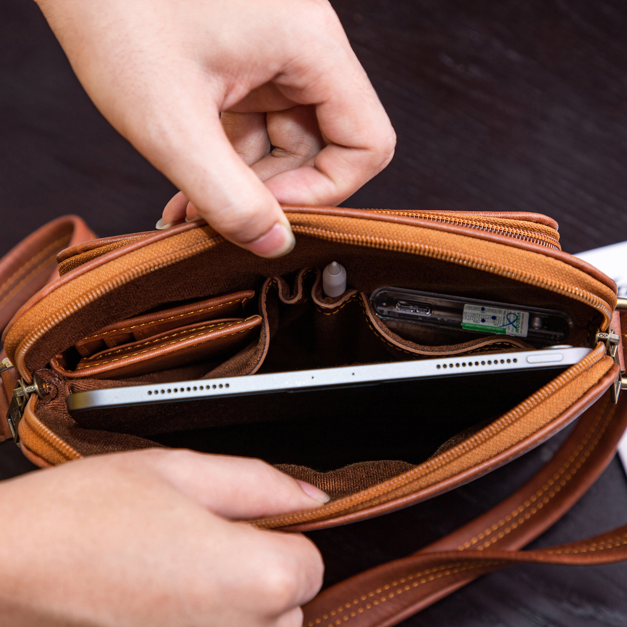 Túi Lata ( Thời trang nam cao cấp - Túi đeo chéo da TN17 )