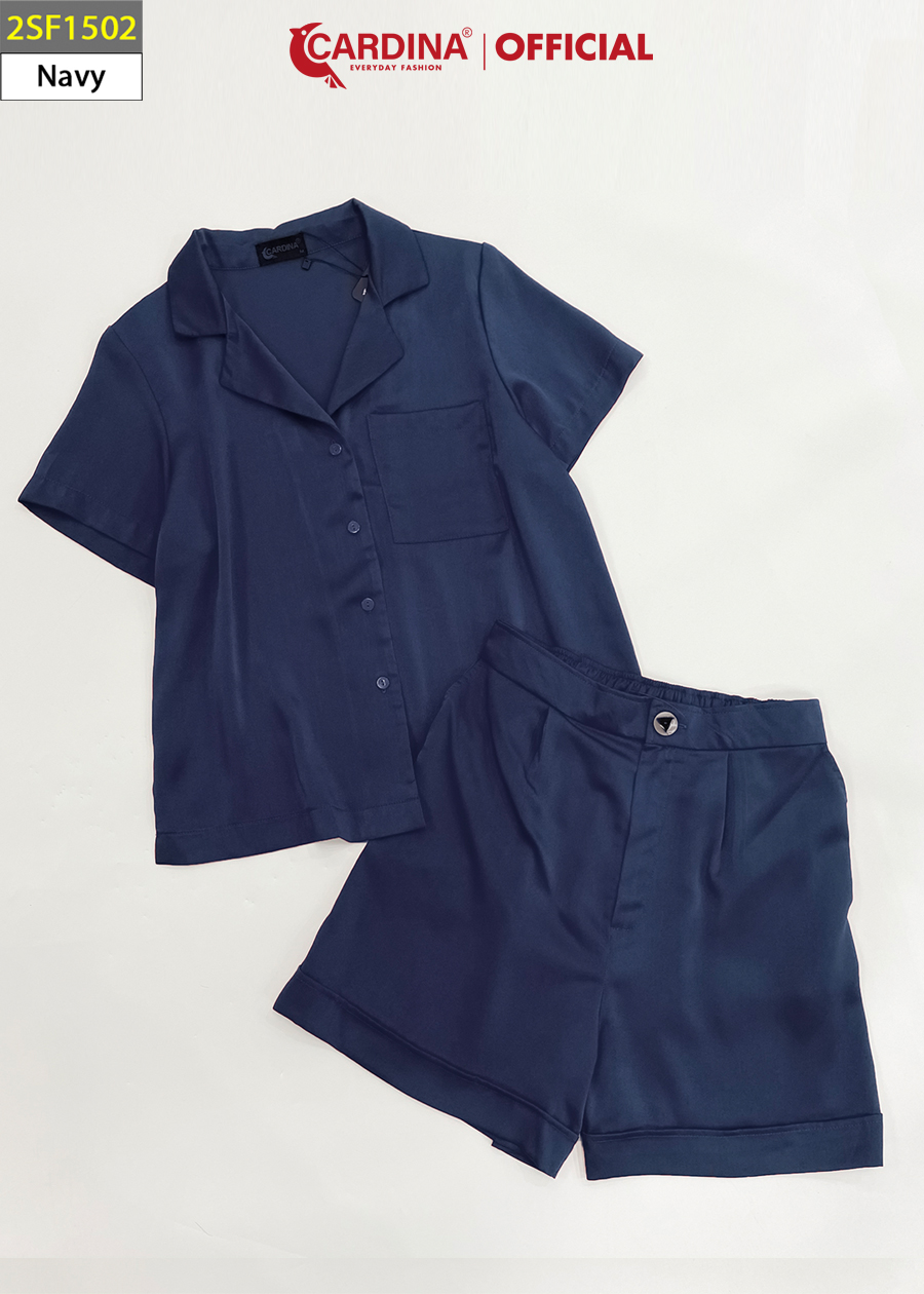 Đồ Bộ Nữ CARDINA Pijama Chất Lụa Satin Ngọc Trai Nhật Cao Cấp Quần Đùi Áo Cộc Tay Mềm Mại 2SF15
