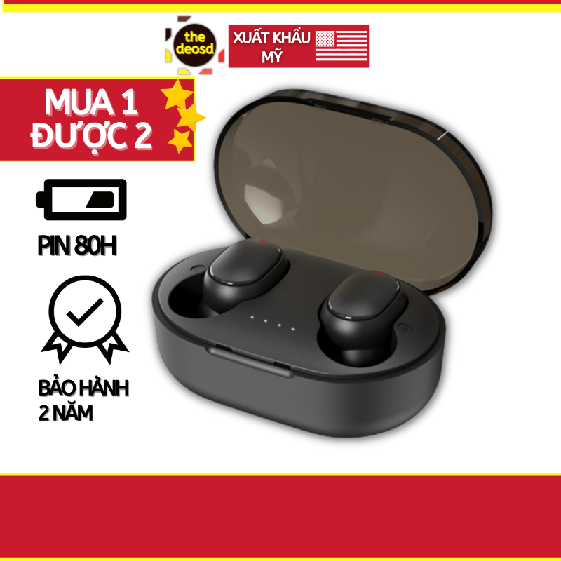 Xuất Khẩu Mỹ - Tai Nghe Bluetooth TWS Không Dây Có Mic Đàm Thoại - The Deosd TD-A200S C2-X3S - Hàng Chính Hãng