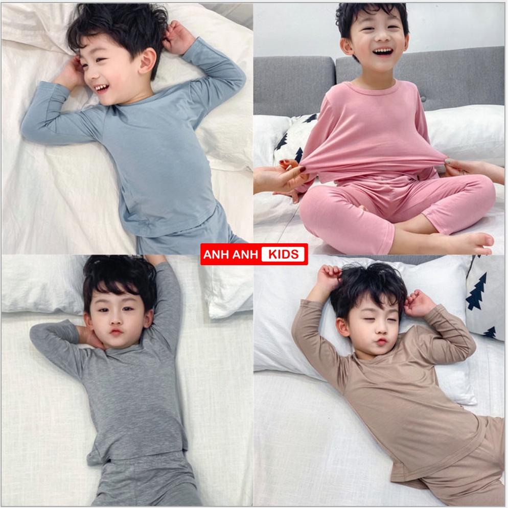 Bộ cho bé trai - bé gái chất Thun Lạnh Dài Tay Mẫu Mới 2021 ANHANHKIDS - Minky mom