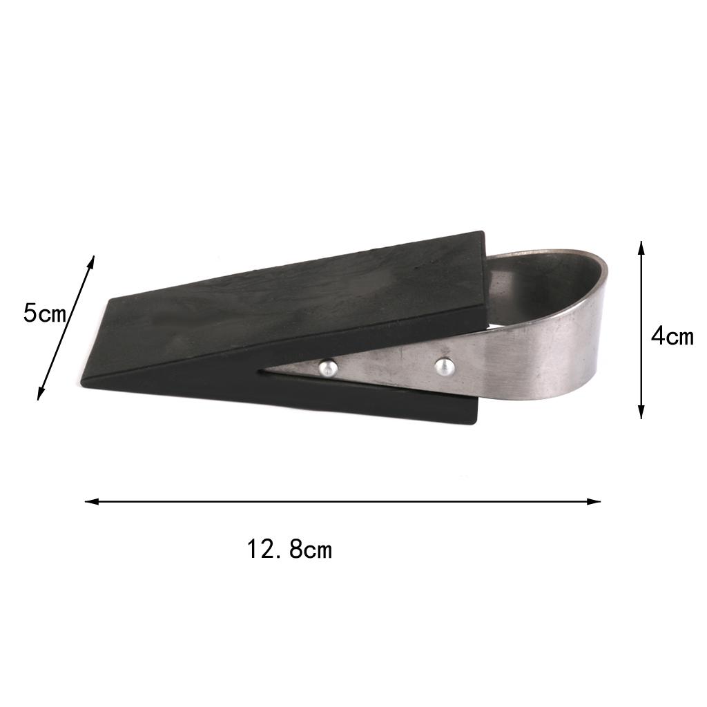 Rubber Stainless Steel Door Stopper Stop Door Block Wedge Black