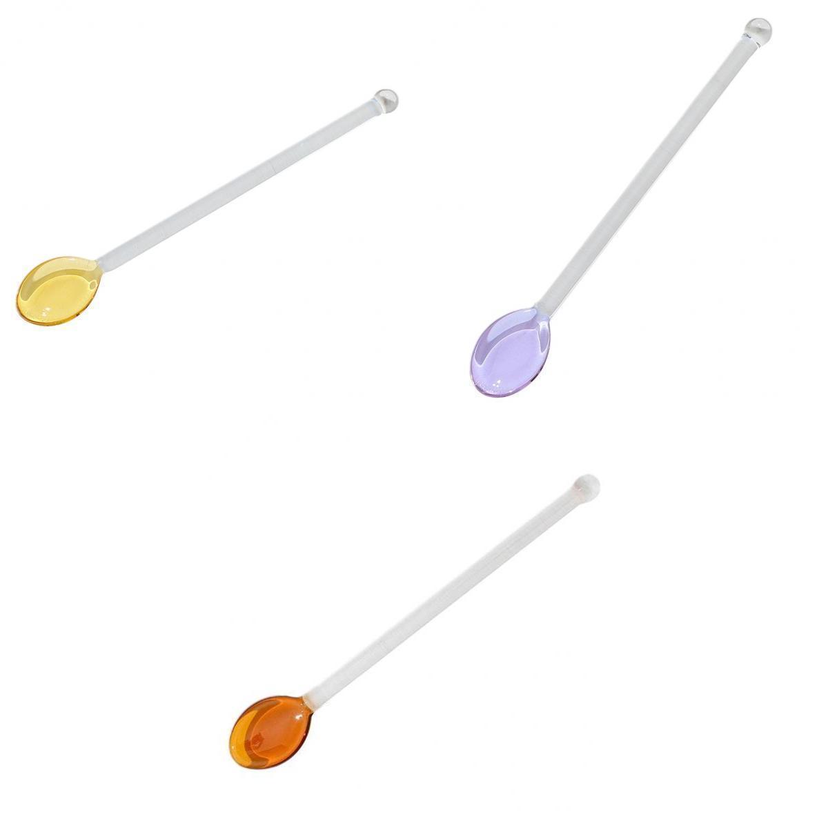 3x Glass Teaspoons Dishwasher Safe Stirring Spoon for Stirring Coffee