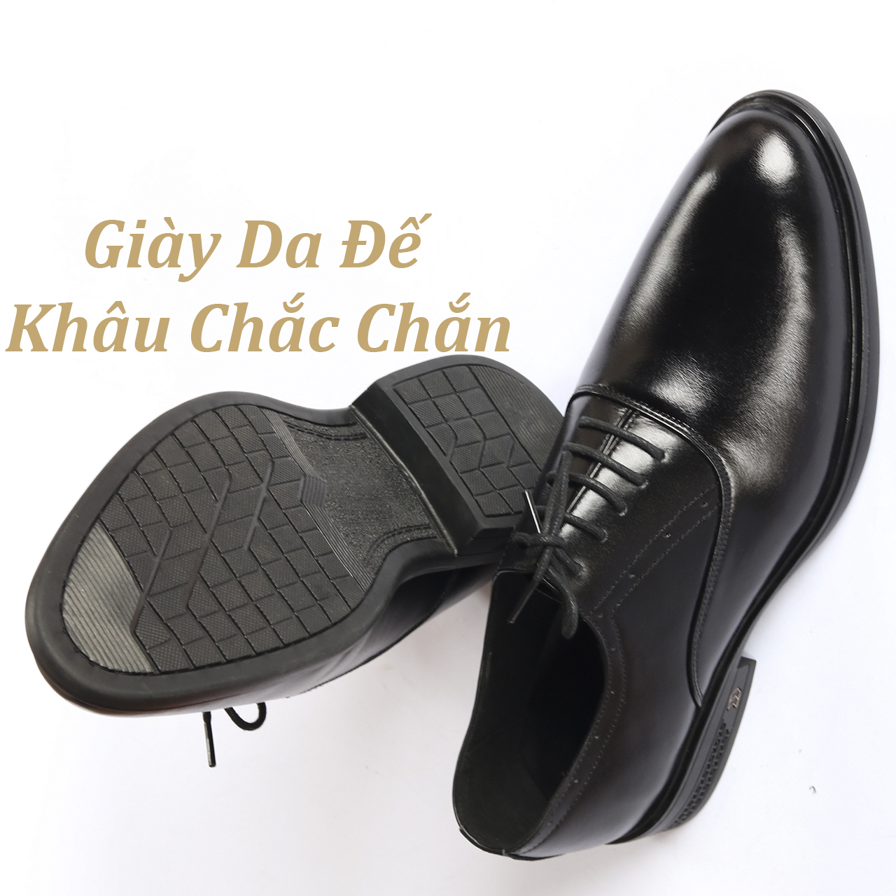 Giày Tây Nam Oxfords Buộc Dây Thanh Lịch, Màu Đen Mã CS56