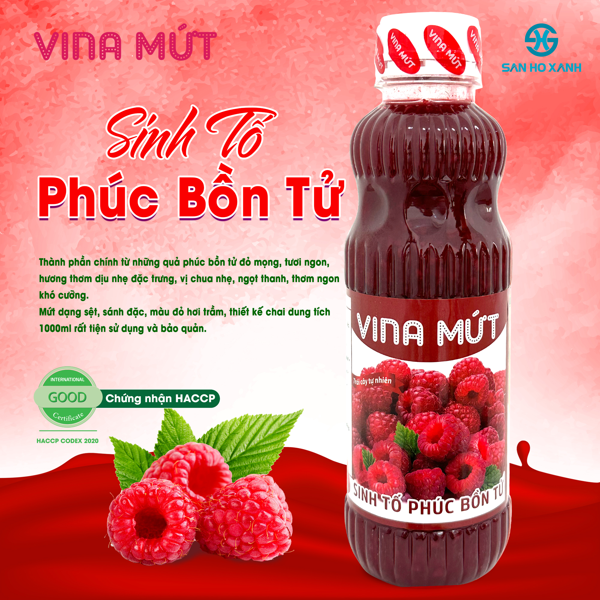 Sinh Tố VINA MỨT 1000ml - 10 Vị Trái Cây Tươi Tự Nhiên