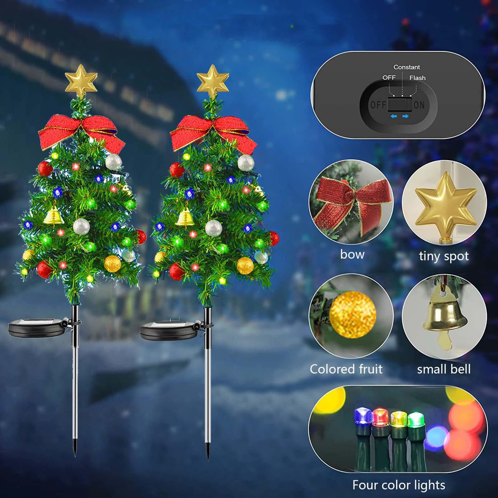 Christmas Tree Solar Light Outside Solar Pathway Lights Garden Lights for Landscape Garden Holiday Porch Patio