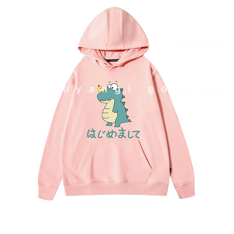 Áo Hoodie GYG Unisex Khủng Long Và Gà Con Form Rộng Oversize Phong Cách Hàn Quốc