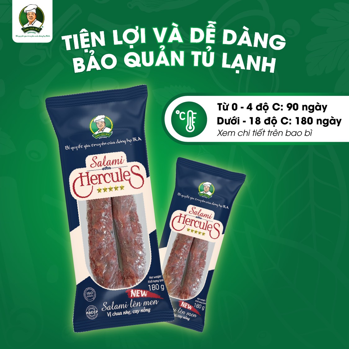 [Chỉ Giao Hà Nội] Salami lên men Hercules 180g