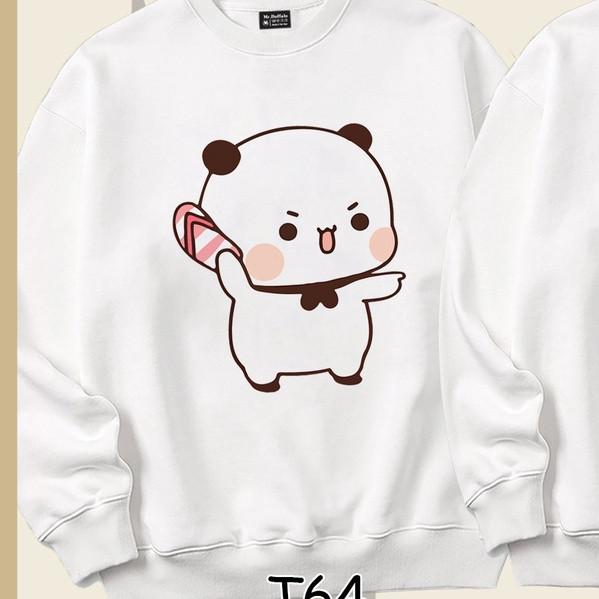 Áo đôi dài tay nam nữ form rộng Gấu ném dép cute Mr.Buffa