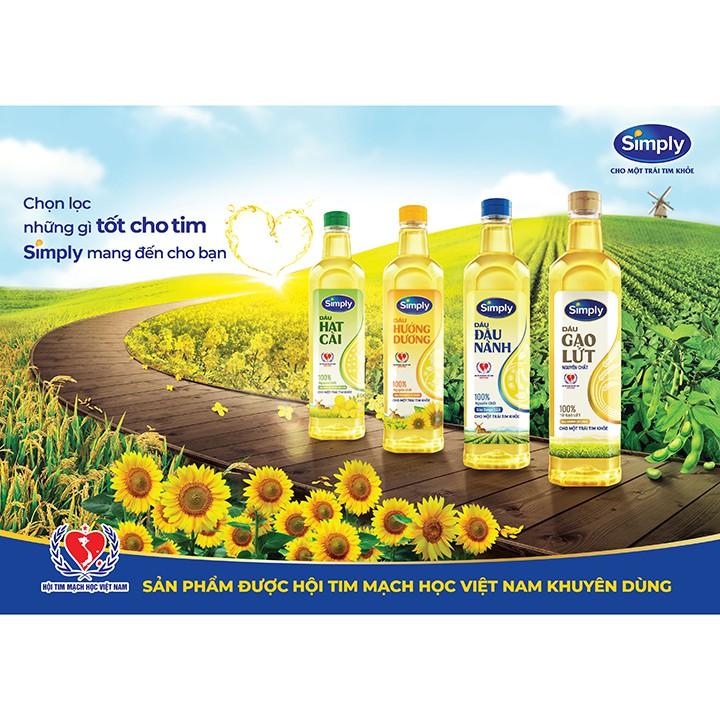 Combo 2 Chai Dầu Gạo Lứt Simply 2L