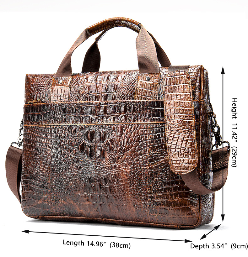 Túi xách nam DA BÒ THẬT họa tiết cá sấu – BEE GEE CCS5549