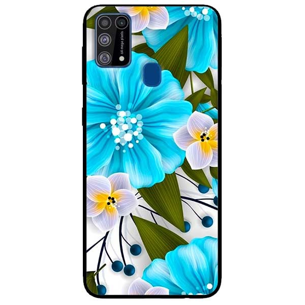 Ốp lưng dành cho Samsung Galaxy M31 mẫu Hoa Xanh Trắng
