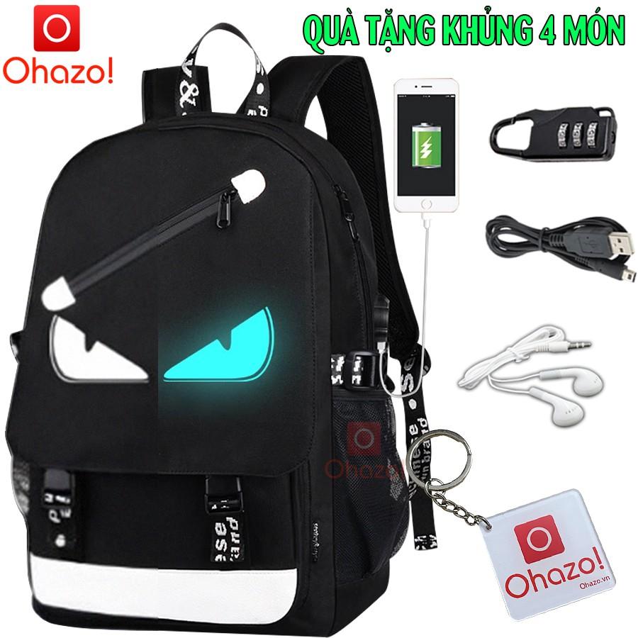 Balo nam nữ đi học thời trang phát sáng độc đáo Ohazo! -TẶNG cápUSB+Khóasố+TaiNghe+Móckhóa- Cặp đi học HOT nhất 2021