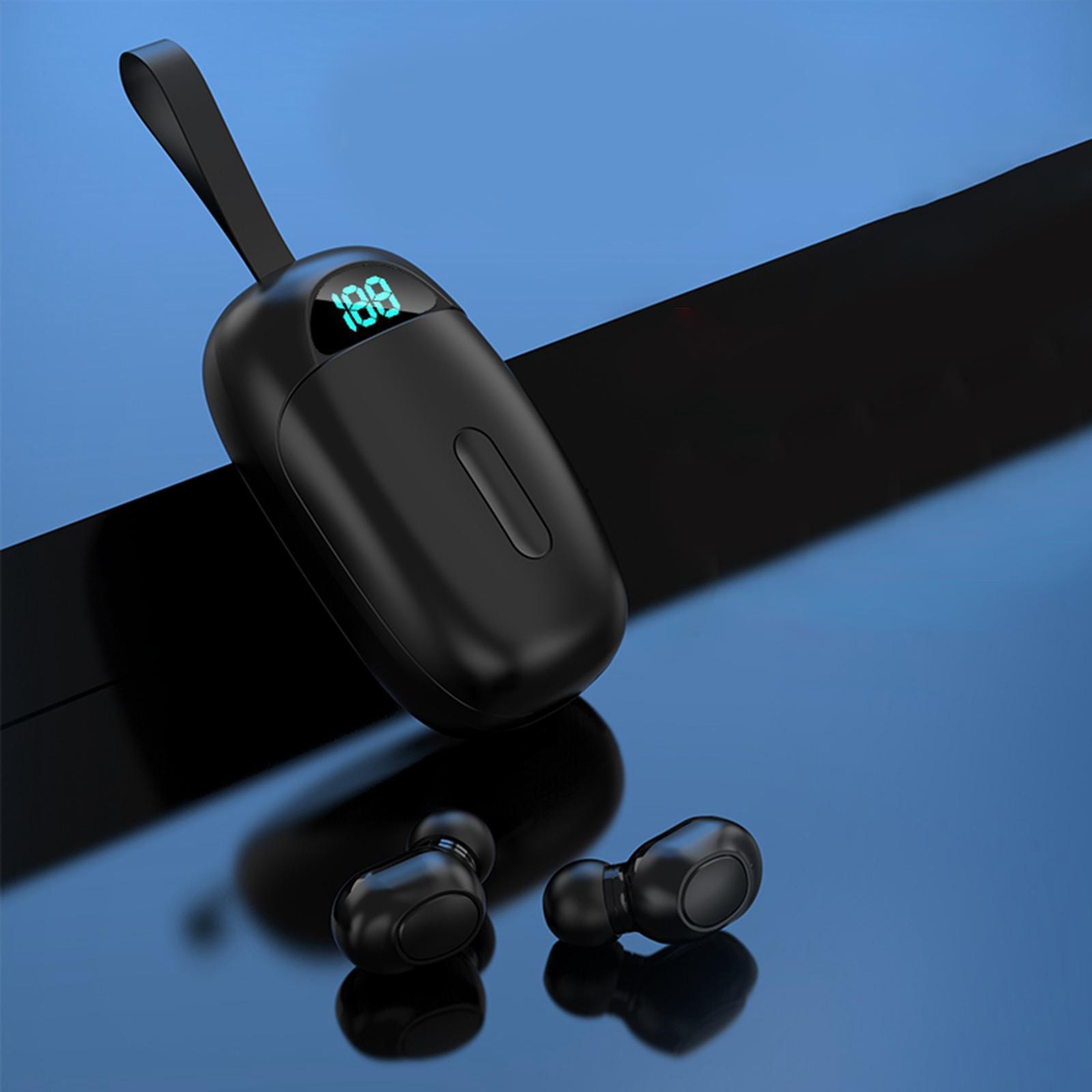 JS25 TWS In-Ear Stereo Bluetooth Earbuds Headphone LCD Power Display Black