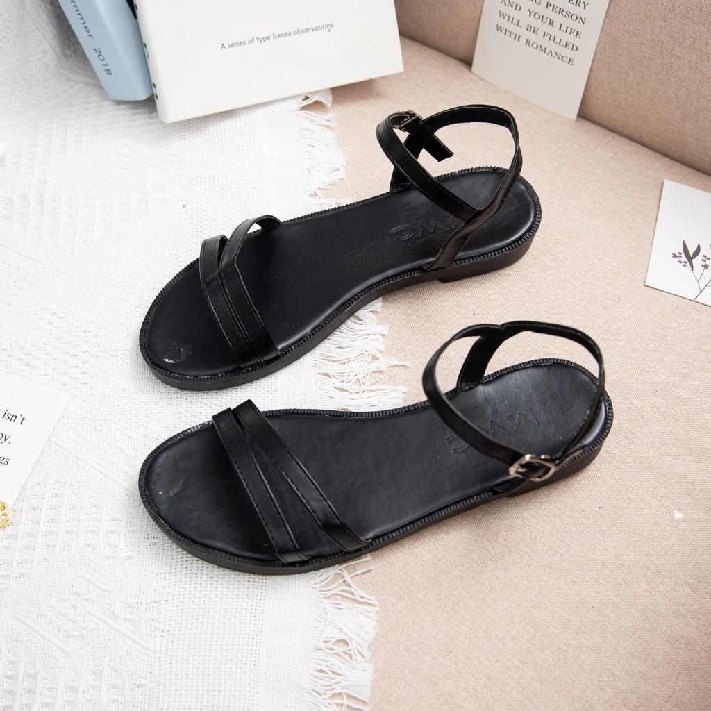 GIÀY SANDAL NỮ THỜI TRANG MWC - GIÀY SANDAL NỮ ĐẾ BỆT 2 QUAI CÁCH ĐIỆU SIÊU XINH NUSD- 2866