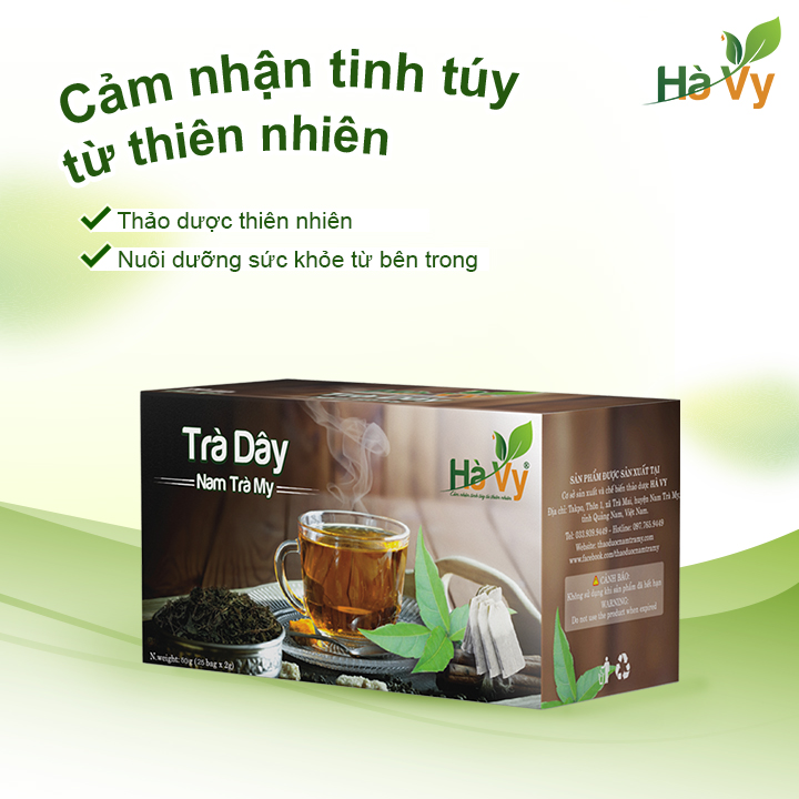 Combo Trà Rau Má Rừng, Trà Dây, Trà Khổ Qua Rừng Nam Trà My Hà Vy hỗ trợ làm đẹp da, hỗ trợ tiêu hoá hiệu quả (set 3 hộp trà túi lọc)