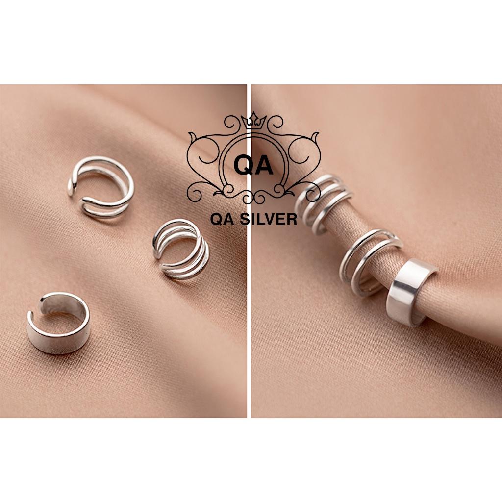 Khuyên tai bạc 925 kẹp vành không cần lỗ layer bông nam nữ S925 EARCUFF Silver Earrings QA SILVER EA201202