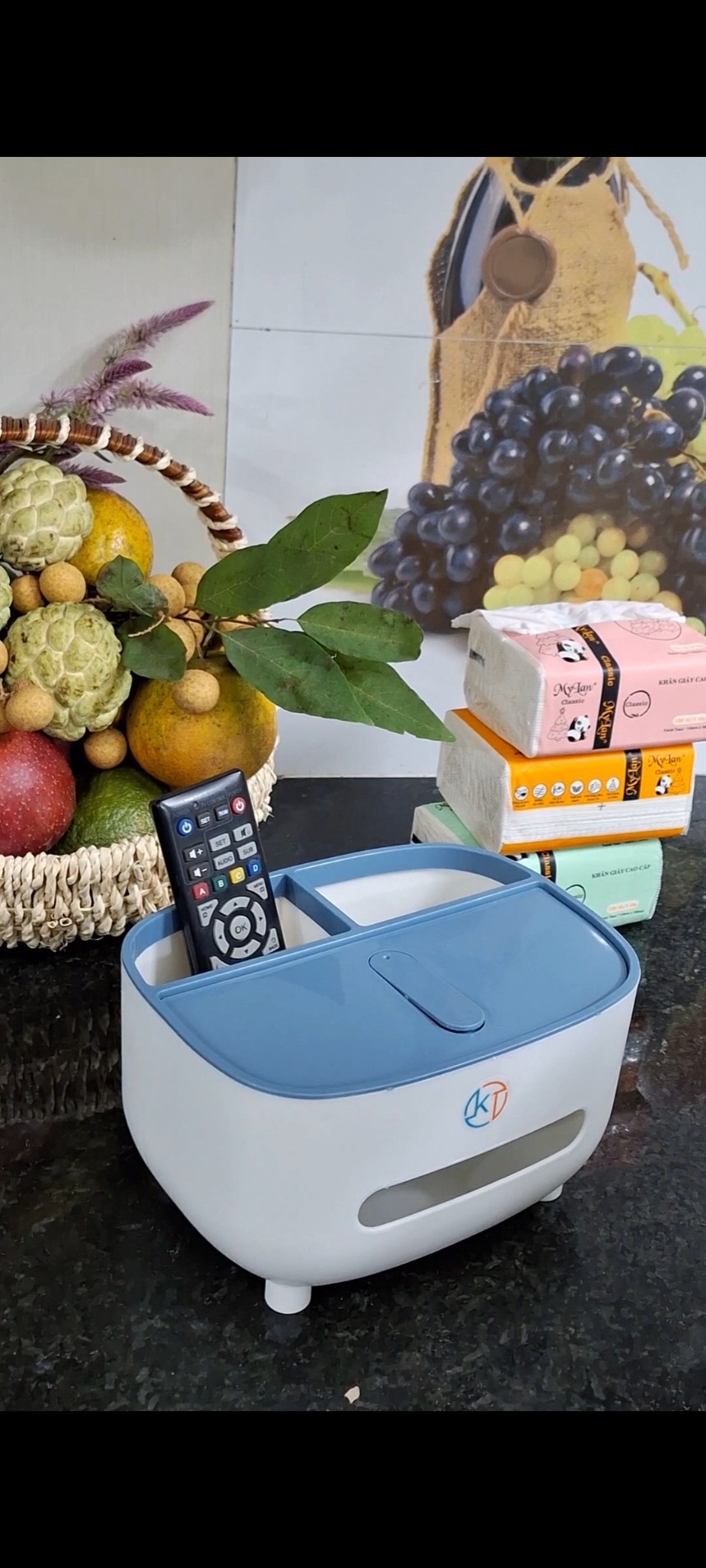 Hộp Để Giấy Ăn Ccoco Cao Cấp, Hộp Đựng Giấy Ăn Để Bàn Có Ngăn Để Đồ Đa Năng, Chất Liệu Nhựa PP Cao Cấp, Thiết Kế Độc Đáo, Decor Nhà Cửa