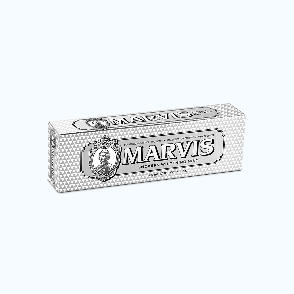 Kem Đánh Răng Marvis Smokers Whitening Mint Vị Bạc Hà hỗ trợ khử ố vàng răng (85ml)