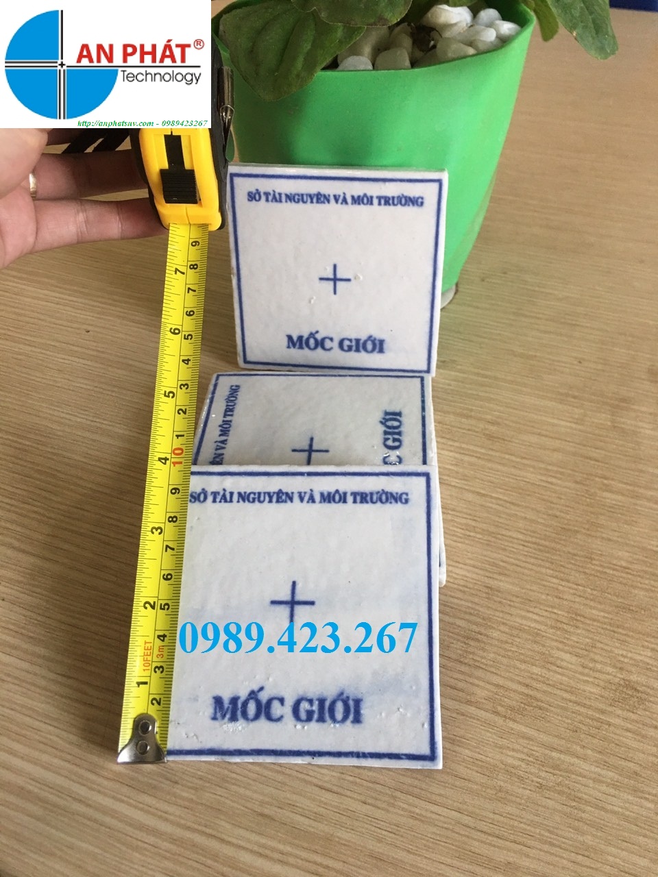 Mốc sứ trắc địa vuông/ Mốc giới vuông 10x10