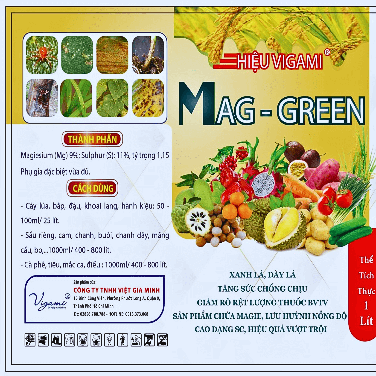 Phân bón Vigami MAG-GREEN xanh lá, dày lá, hiệu quả vượt trội 1000ML
