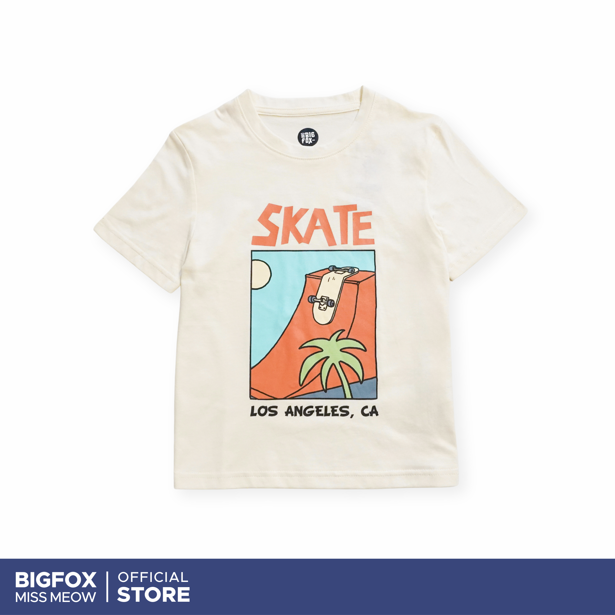 Áo thun cộc tay cho bé trai Bigfox Miss Meow size đại mùa hè vải cotton mềm cỡ trẻ em 3-11 tuổi 35kg