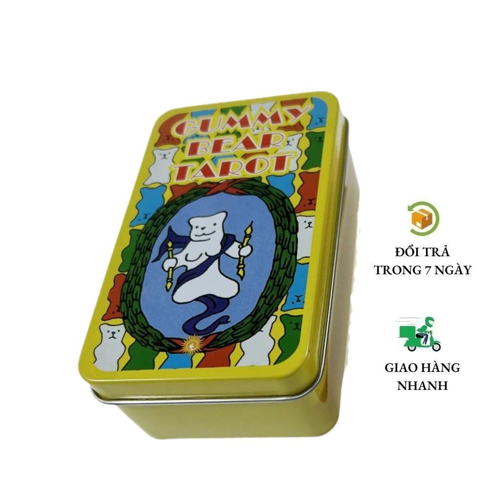 Bộ Bài Gummy Bear Tarot 78 Thẻ Mạ Màu, Hộp Sắt