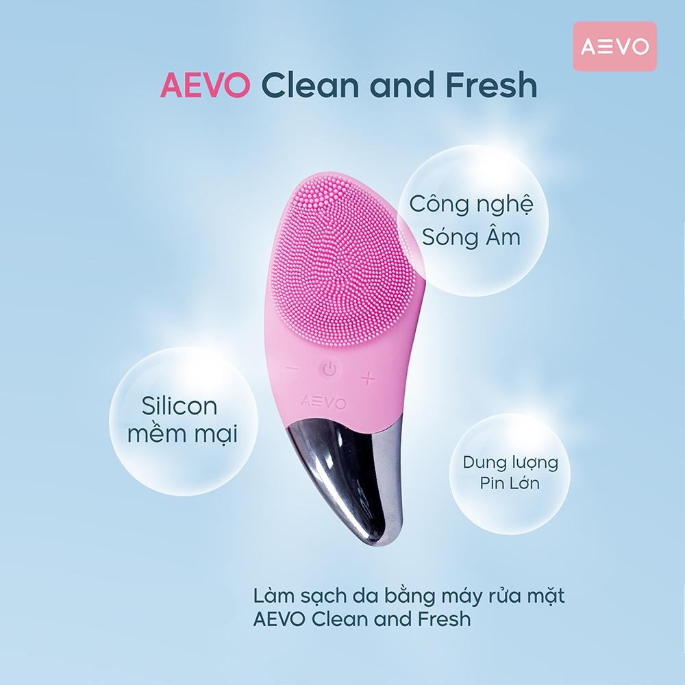 Máy rửa mặt massage mini AEVO Clean &amp; Fresh tác động sâu tới lỗ chân lông, hỗ trợ loại bỏ mụn trứng cá, chống lão hoá