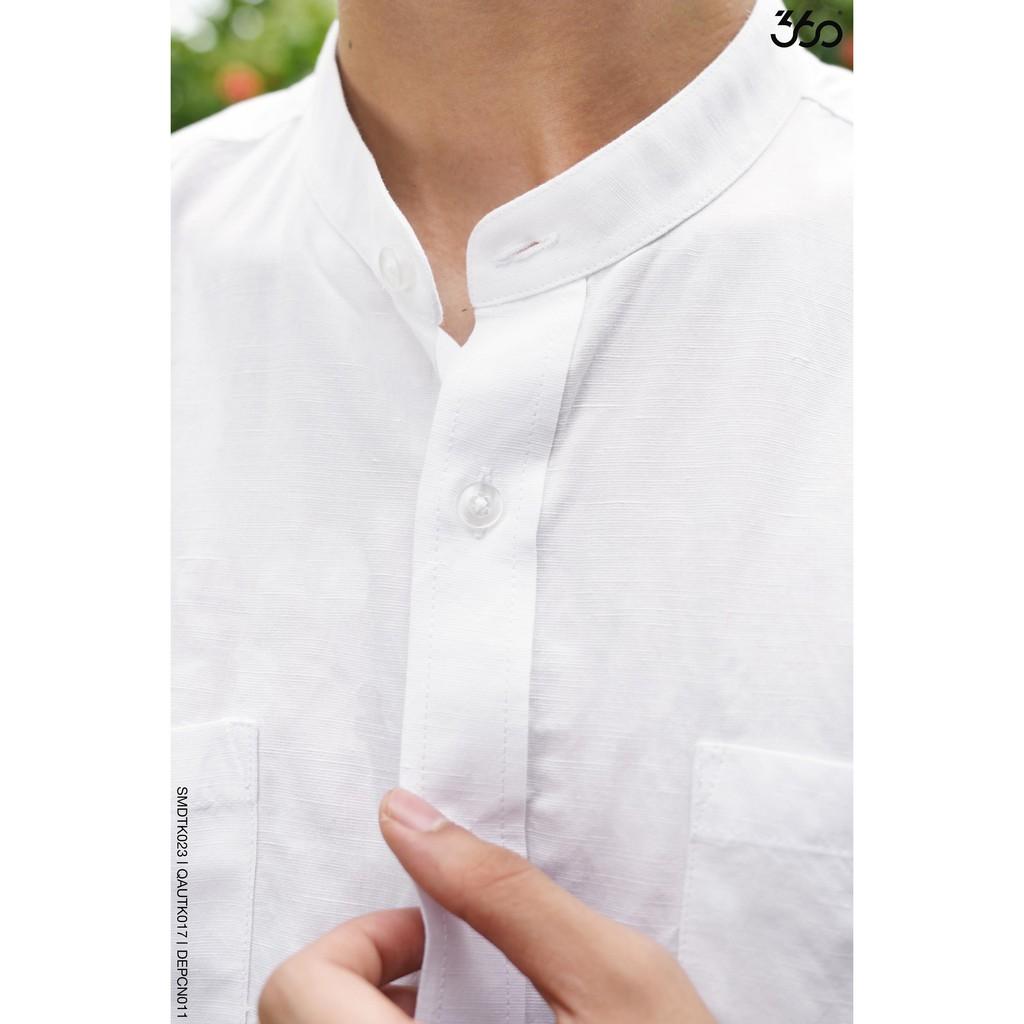 Sale Áo sơ mi nam cổ tàu chất đũi - SMDTK023