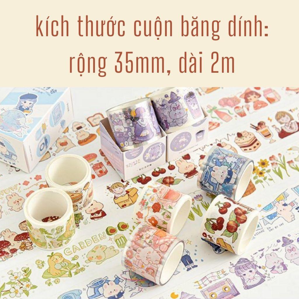 Hộp 2 cuộn sticker bé gái hoạt hình dễ thương ST119