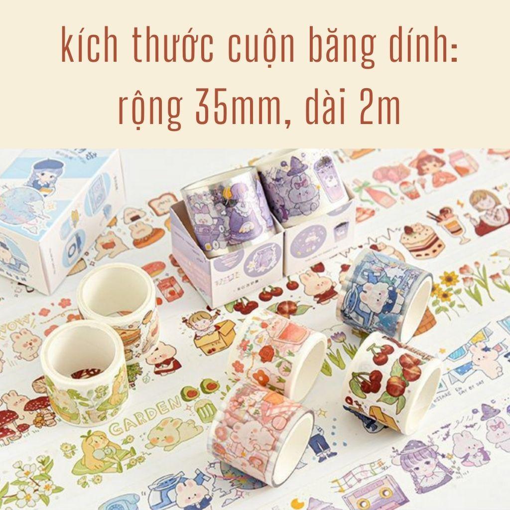 Hộp 2 cuộn sticker bé gái hoạt hình dễ thương ST119