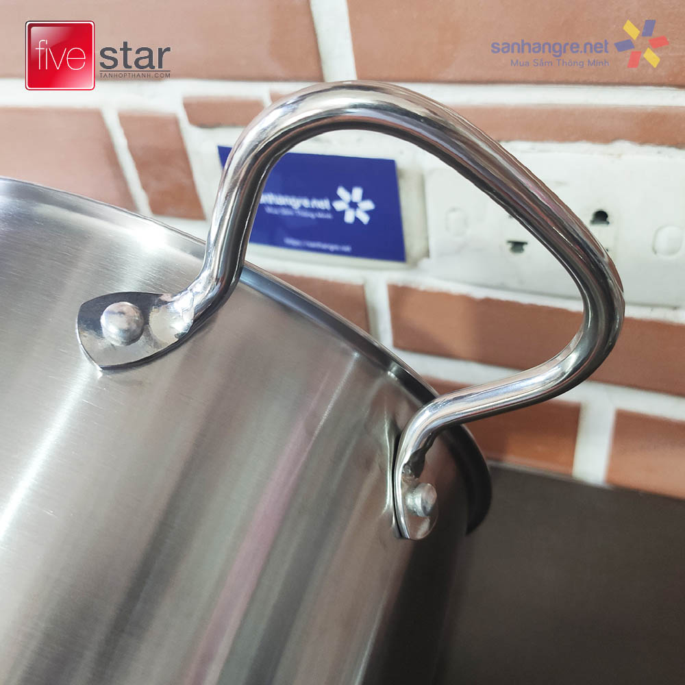 Nồi Luộc Gà Thân Cao Inox 304 3 Đáy Từ Plus Fivestar