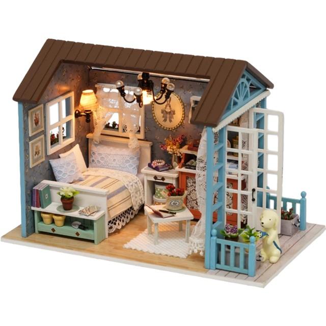 Nhà búp bê DIY Doll House_ BLUE TIME _CÓ MICA+ KEO + DỤNG CỤ