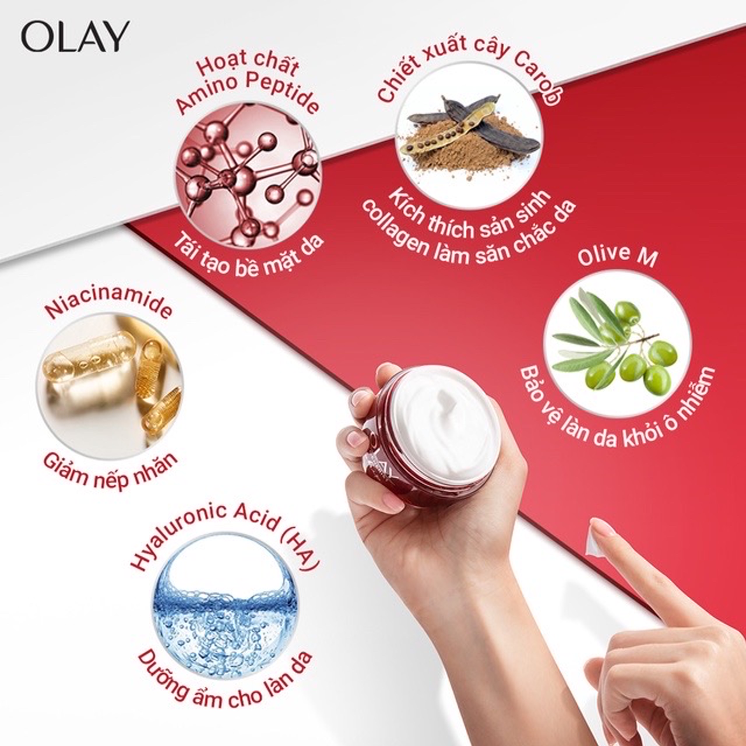 Kem Dưỡng OLAY REGENERIST Đỏ Ban Đêm 50G