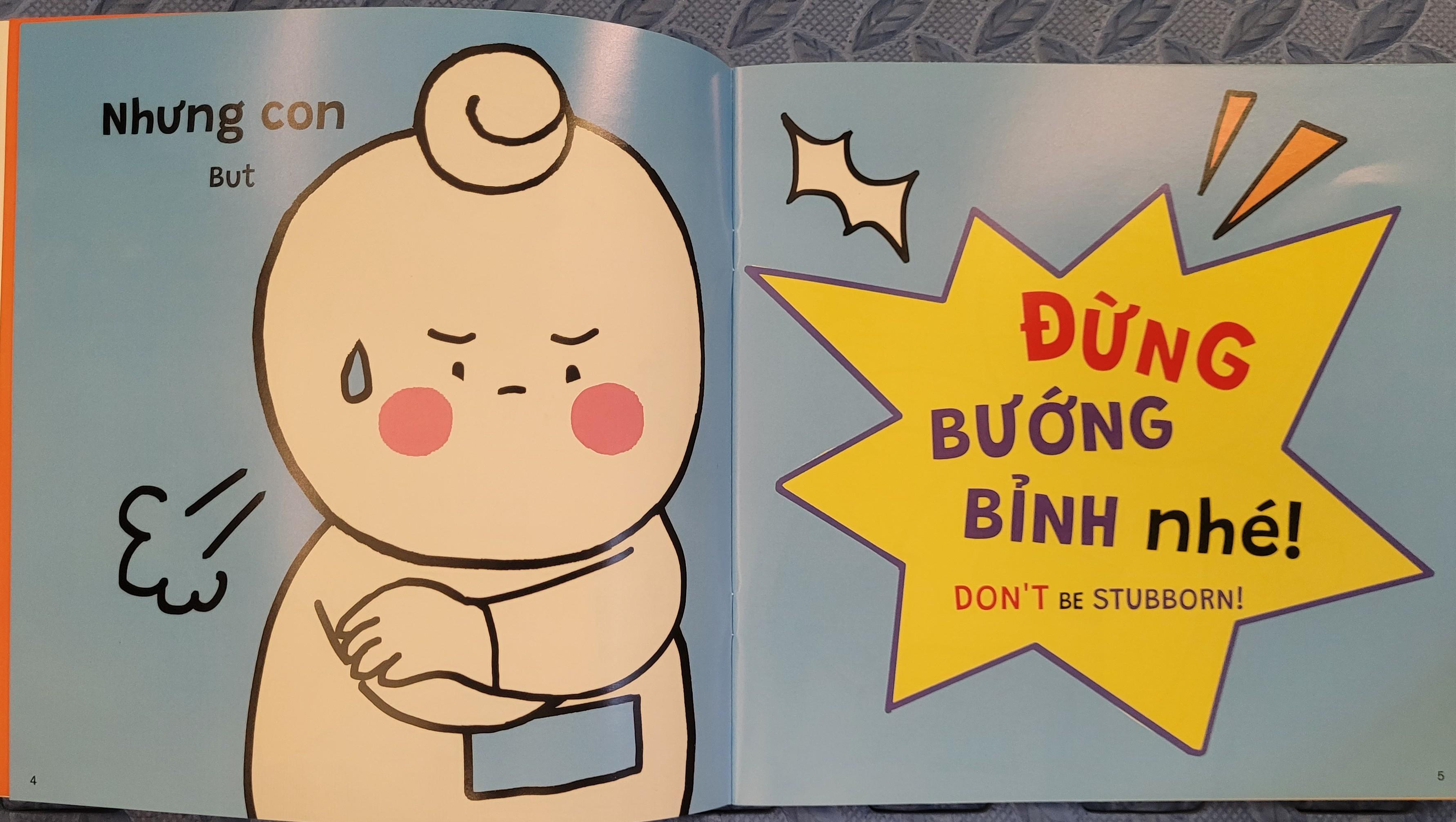 Sách Ehon Miu Bé Nhỏ Phần 4 Song Ngữ - Miu Bé Nhỏ Đừng Bướng Bỉnh Nhé