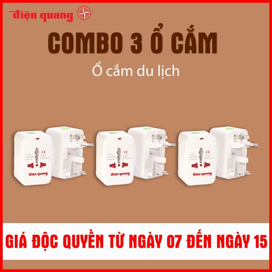 Combo 3 Ổ cắm du lịch Điện Quang ĐQ ESK TV01