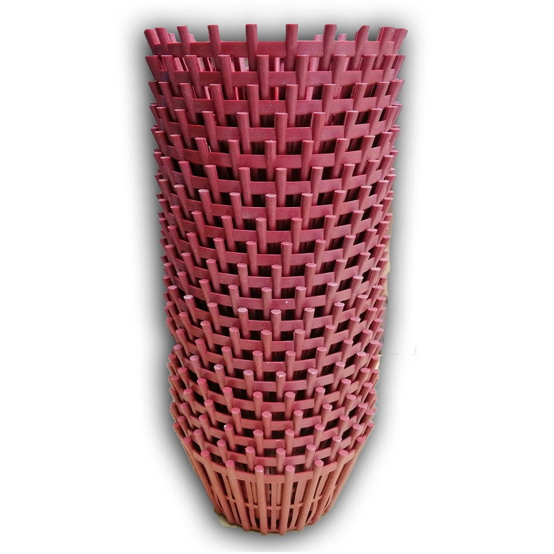 20 Chậu nhựa GIẢ GỖ trồng lan fi 20_NSX Bình Thuận Plastics! Có Nan Phụ - Màu Đỏ Mận