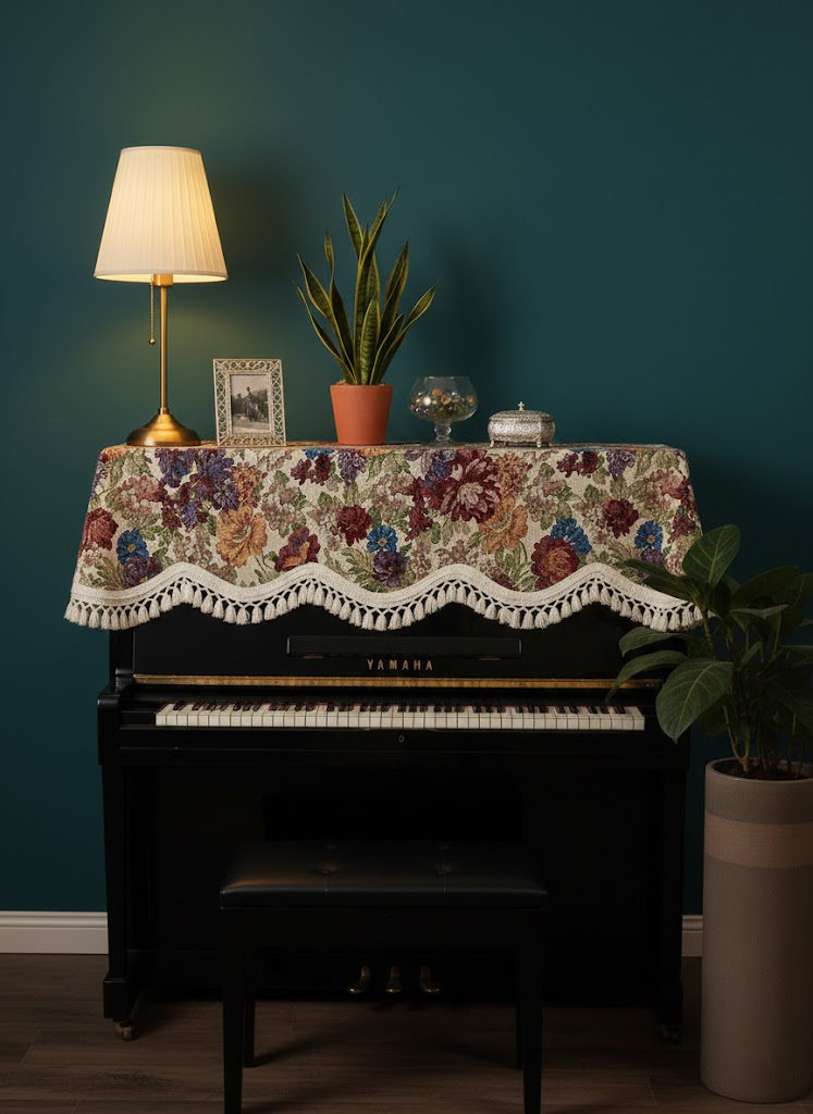 Khăn phủ đàn piano cơ đàn piano điện tử 88 phím sang trọng cổ điển giáng sinh noel năm mới Tết - Hàng chính hãng