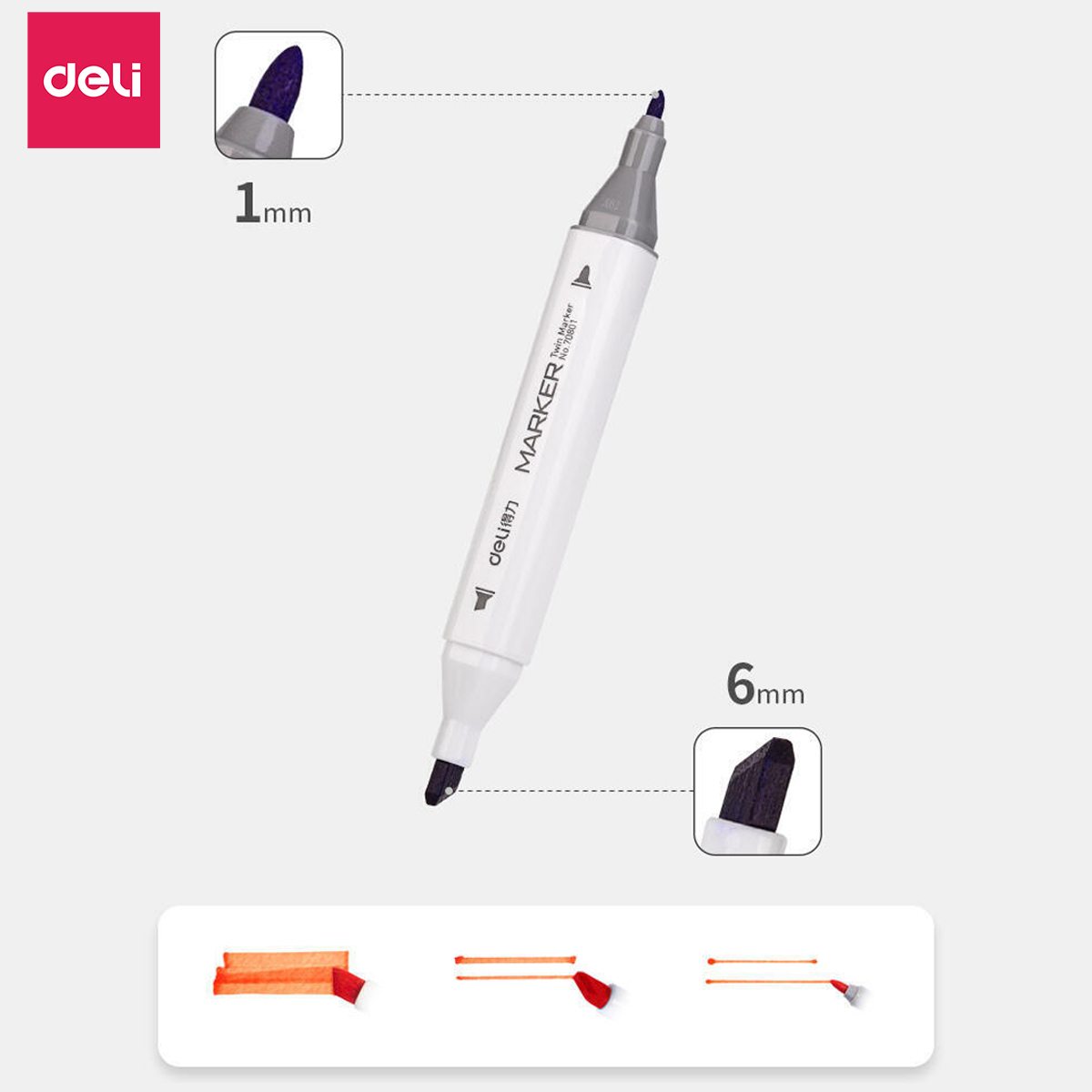 Bút màu marker hai đầu cao cấp Deli - 70801