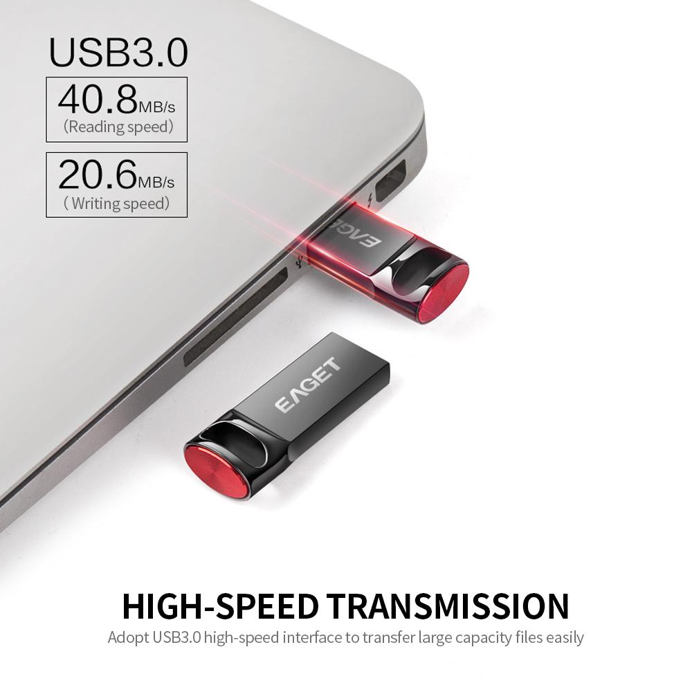 Ổ đĩa flash USB EAGET U81 64GB Metal U Disk USB3.0  tốc độ cao Dung lượng lớn cho máy tính xách tay PC - 64GB