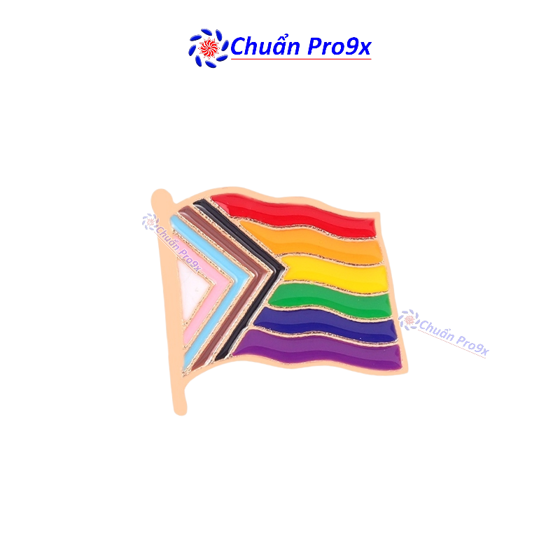 Ghim cài áo LGBTQ cờ lục sắc tự hào K397