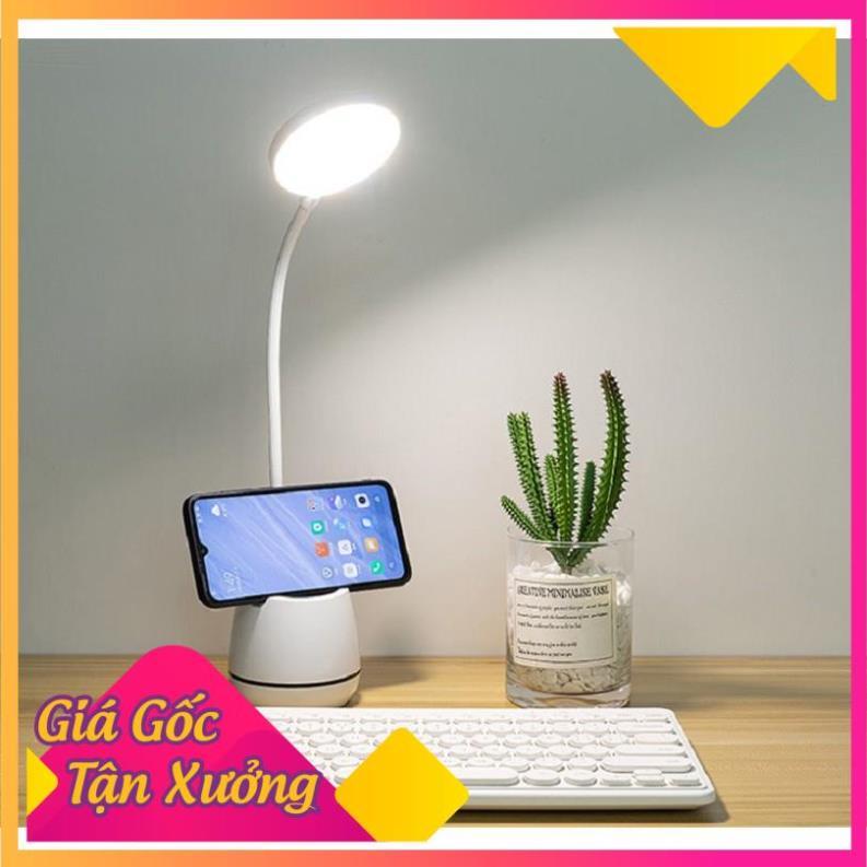 Đèn Led Để Bàn Có Kệ Đựng Bút Và Giá Đỡ Điện Thoại Nút Cảm ứng Dùng Pin Sạc FREESHIP  TP'S