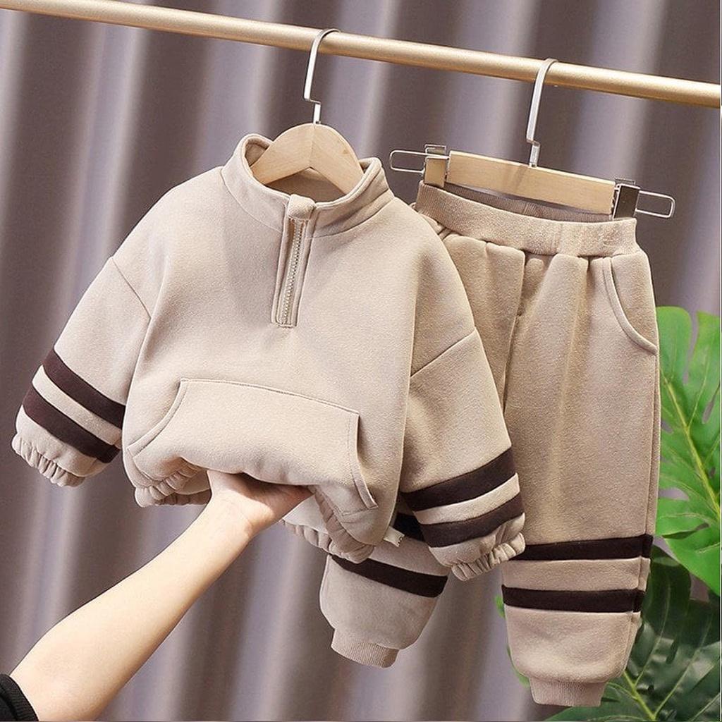 Bộ Nỉ Bông Cho Bé, Bộ Nỉ Cổ Khóa Chất Nỉ Bông Cực Ấm Cho Bé - ROSY KIDS