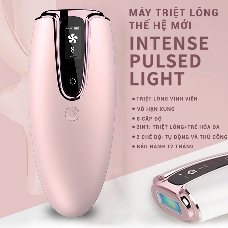 Máy Triệt Lông Vĩnh Viễn Mini 8 Cấp Độ Vô Hạn Xung PRIMIUM INTENSE PULSED LIGHT-Có Chức Năng Trẻ Hóa Da