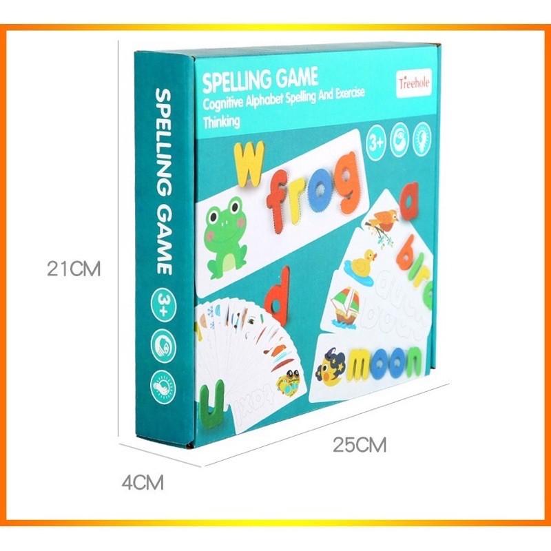 Bộ ghép chữ đánh vần tiếng Anh Spelling game bằng gỗ giúp bé học tiếng Anh cực dễ