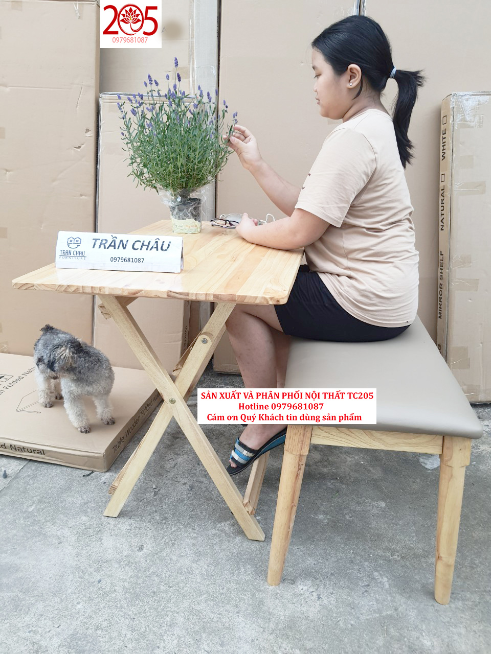 GHẾ ĂN TC BENCH STOOL NATURAL - dài 100cm x cao 45 cm x rộng 31 cm