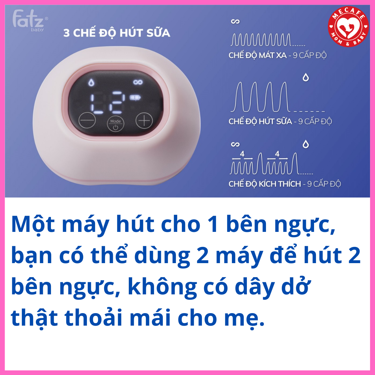 Máy hút sữa điện không dây rảnh tay Fatzbaby thông minh tiện lợi